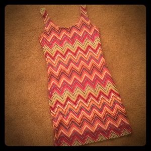 Multicolor Chevron Mini Dress